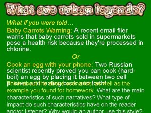 What if you were told Baby Carrots Warning