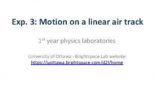 Exp 3 Motion on a linear air track