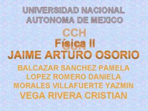 UNIVERSIDAD NACIONAL AUTONOMA DE MEXICO CCH Fsica II