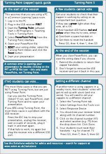 Turning Point zapper quick guide Turning Point 5