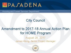 Housing and Career Services Department City Council Amendment