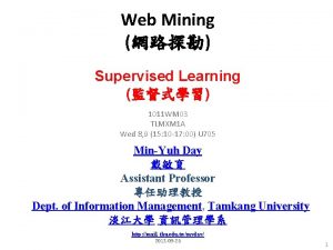 Web Mining Supervised Learning 1011 WM 03 TLMXM