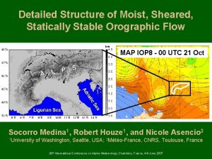 Detailed Structure of Moist Sheared Statically Stable Orographic