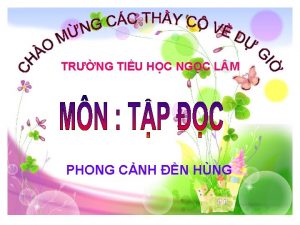 TRNG TIU HC NGC L M PHONG CNH