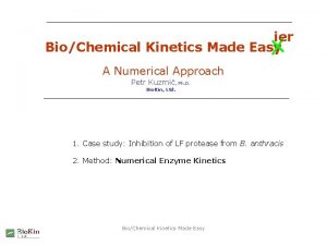 ier BioChemical Kinetics Made Easy A Numerical Approach