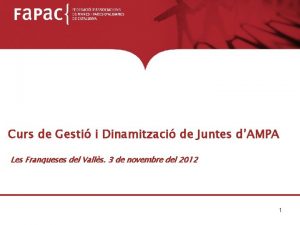 Curs de Gesti i Dinamitzaci de Juntes dAMPA