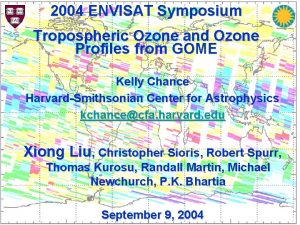 2004 ENVISAT Symposium Tropospheric Ozone and Ozone Profiles