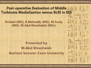 Postoperative Evaluation of Middle Turbinate Medialization versus BLRI