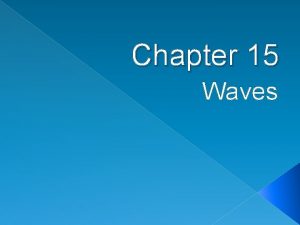 Chapter 15 Waves 15 1 Waves transfer energy