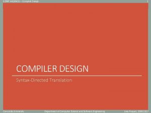 COMP 4426421 Compiler Design 1 Click to edit