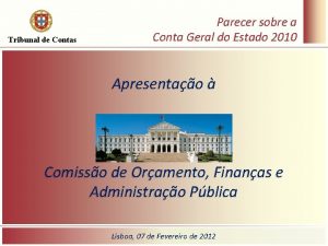 Parecer sobre a CGE 2010 Tribunal de Contas