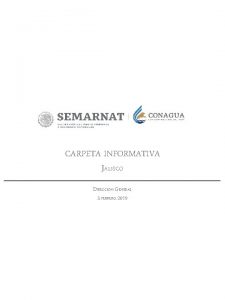 CARPETA INFORMATIVA JALISCO DIRECCIN GENERAL 5 FEBRERO 2019