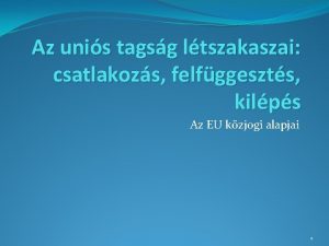 Az unis tagsg ltszakaszai csatlakozs felfggeszts kilps Az