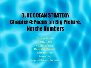 BLUE OCEAN STRATEGY Chapter 4 Focus on Big