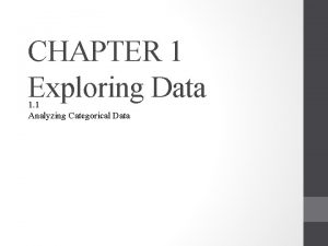 CHAPTER 1 Exploring Data 1 1 Analyzing Categorical