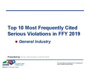 Top 10 Most Frequently Cited Serious Violations in