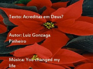 Texto Acreditas em Deus Autor Luiz Gonzaga Pinheiro