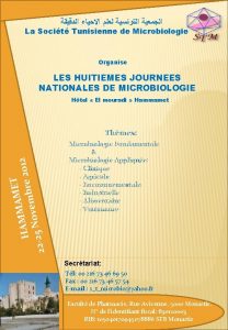 La Socit Tunisienne de Microbiologie Organise LES HUITIEMES