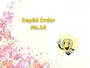 Dep Ed Order No 14 Dep Ed Order