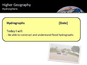 Higher Geography Hydrosphere Hydrographs Today I will Date