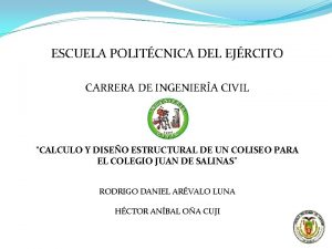 ESCUELA POLITCNICA DEL EJRCITO CARRERA DE INGENIERA CIVIL