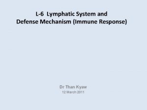 L6 Lymphatic System and Defense Mechanism Immune Response