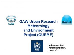 GAW Urban Research Meteorology and Environment Project GURME