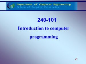 240 101 Introduction to computer programming Program Module