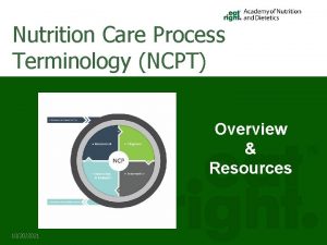 Nutrition care process terminology