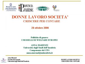 DONNE LAVORO SOCIETA CRESCERE PER CONTARE 28 ottobre