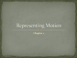 Representing Motion Chapter 2 2 1 Picturing Motion