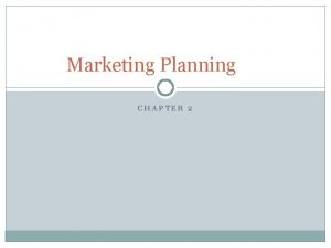 Marketing Planning CHAPTER 2 SWOT Analysis Good marketing