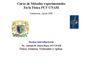 Curso de Mtodos experimentales En la Fsica PCF