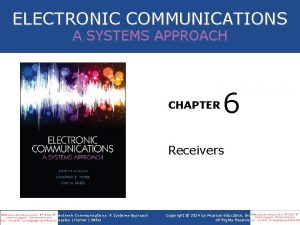 ELECTRONIC COMMUNICATIONS A SYSTEMS APPROACH CHAPTER 6 Receivers