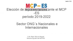 Junio 2019 Eleccin de representantes ante el MCP