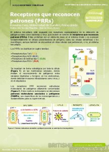 BLOQUE RECEPTORES Y MOLCULAS RECEPTORES QUE RECONOCEN PATRONES