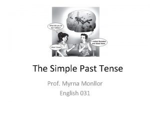 The Simple Past Tense Prof Myrna Monllor English