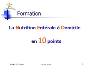 Formation La Nutrition Entrale Domicile en Copyright Nestl