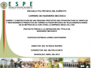 ESCUELA POLITCNICA DEL EJRCITO CARRERA DE INGENIERA MECNICA