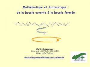 Mathmatique et Automatique de la boucle ouverte la