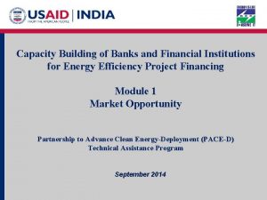 Capacity Building of Banks and Financial Institutions for