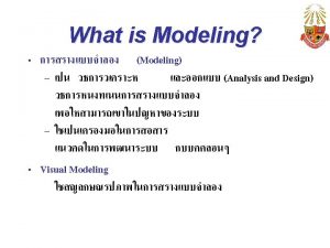 Software Modeling User Requirement Modeling Analysis and Design