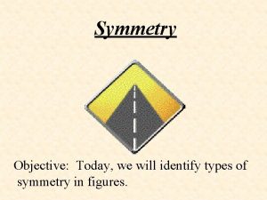 Symmetry Objective Today we will identify types of
