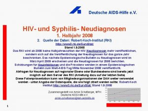 Deutsche AIDSHilfe e V HIV und Syphilis Neudiagnosen