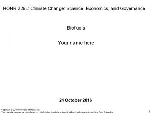 HONR 229 L Climate Change Science Economics and