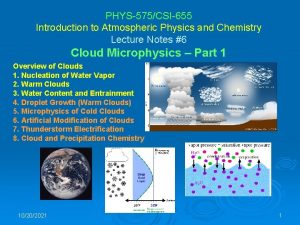 PHYS575CSI655 Introduction to Atmospheric Physics and Chemistry Lecture