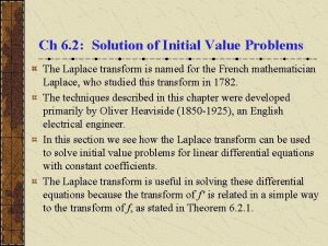 Ch 6 2 Solution of Initial Value Problems