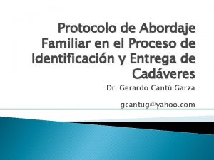 Protocolo de Abordaje Familiar en el Proceso de