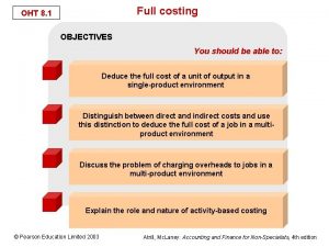 Full costing OHT 8 1 OBJECTIVES You should