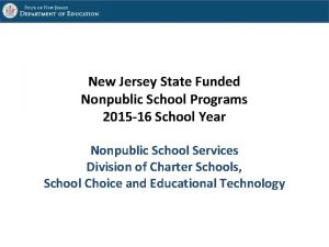 New Jersey State Funded Nonpublic School Programs 2015